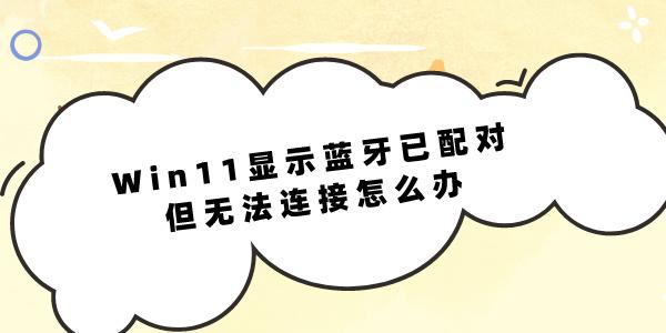 Win11顯示藍(lán)牙已配對但無法連接怎么辦 可以試試這幾個(gè)方法