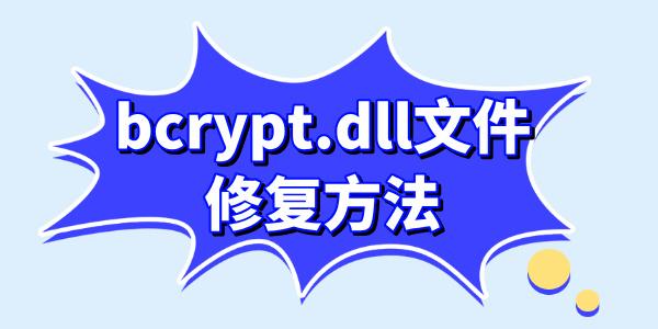 電腦文件bcrypt.dll怎么修復(fù) 三種靠譜的修復(fù)bcrypt.dll方法