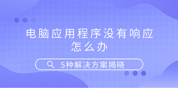 電腦應(yīng)用程序沒有響應(yīng)怎么辦 5種解決方案揭曉